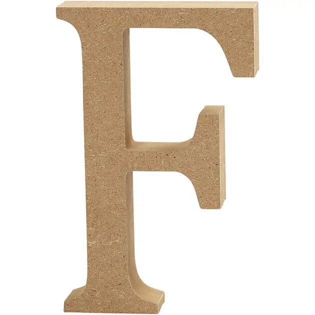 Gereduceerde Prijs Letter F MDF 8cm, 1st.
