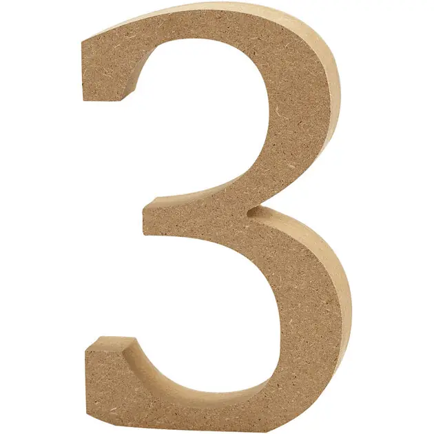 Speciale Aanbieding Cijfer 3 MDF 8cm, 1st.