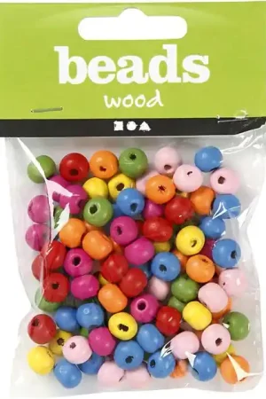 Houten Kralen Mix 8mm, 90st. Betrouwbaar