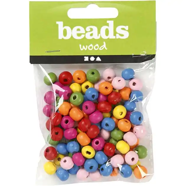 Houten Kralen Mix 8mm, 90st. Betrouwbaar