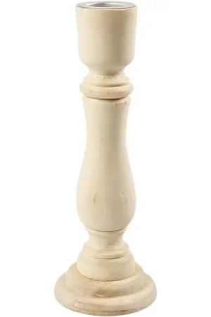 Kandelaar Hout, 16,5cm Lage Prijs