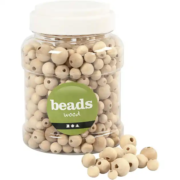 Houten Kralen Naturel, 530st. Betrouwbaar