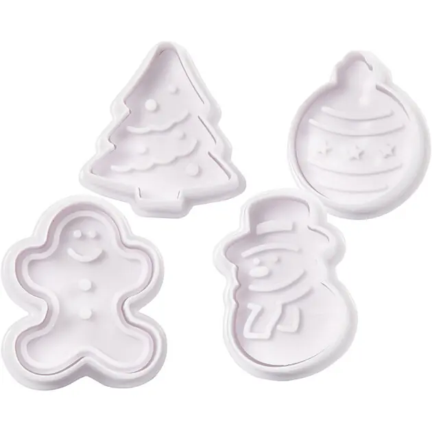 Beperkte Voorraad Uitsteekvormen met Stempel Kerst, 4st.
