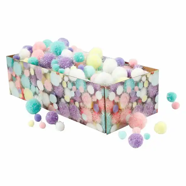 Pom-poms Pastelkleuren, 400gr. Fabrieksprijs