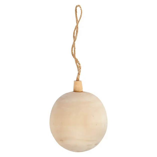 Nieuw Kerstbal Hanger Hout, 6,4cm