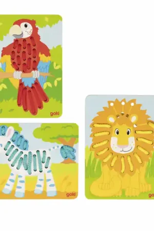 Uitverkoop Goki Houten Rijgpuzzels, 3st.