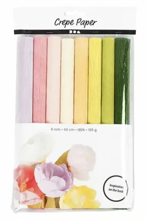 Korting Crêpepapier Pastelkleuren, 8 Vellen