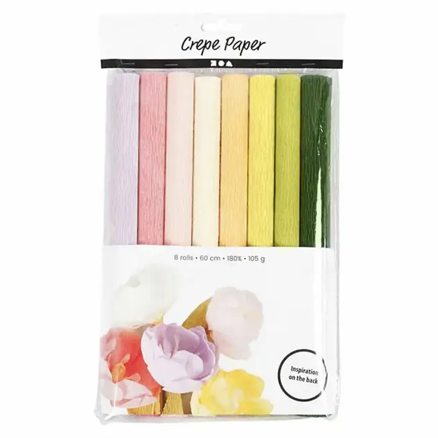 Korting Crêpepapier Pastelkleuren, 8 Vellen