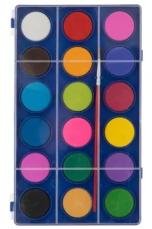 Waterverfpalet met Kwast, 18 kleuren. Veilige Betaling