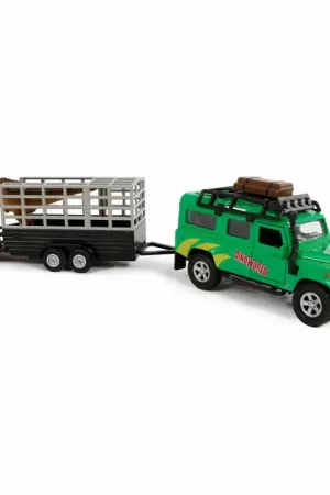 Koop Vandaag Kids Globe Die-cast Land Rover met Dino-trailer, 29cm