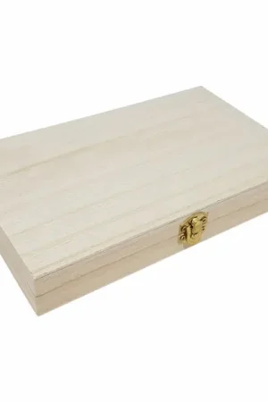 Weekendaanbieding Kist Rechthoek met Deksel Paulownia Hout