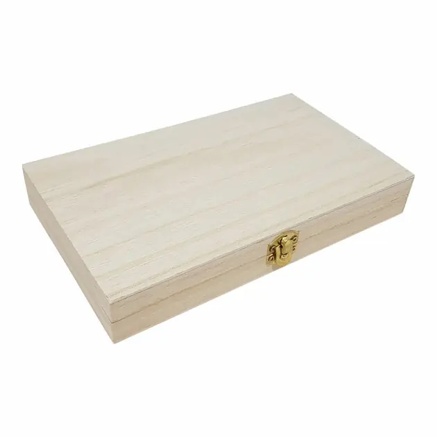 Weekendaanbieding Kist Rechthoek met Deksel Paulownia Hout
