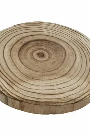 Snelle Levering Decoratie Boomschijf Paulownia Hout Gebrand, Ø 20cm
