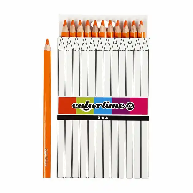 Lage Kosten Driehoekige Jumbo Kleurpotloden - Oranje, 12st.
