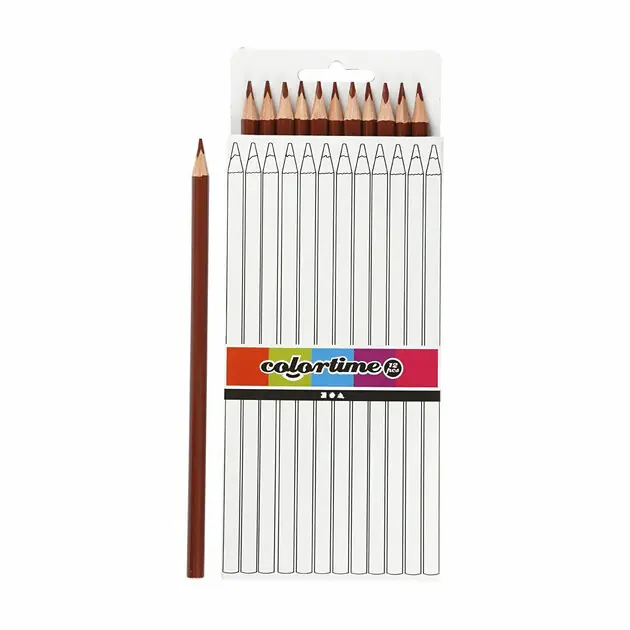 Merkproduct Driehoekige Kleurpotloden - Bruin, 12st.