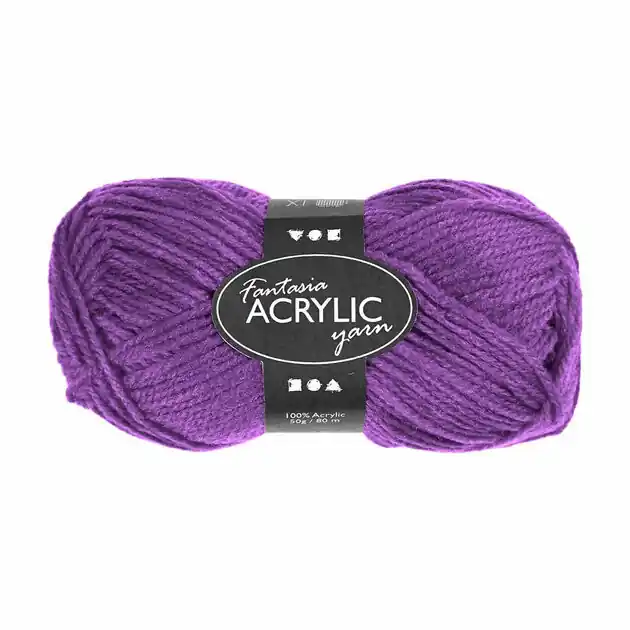 Acrylgaren Neon - Paars, 50gr Flitsaanbieding