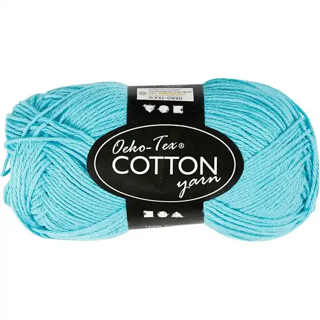 Gereduceerde Prijs Katoengaren, Turquoise, 50gr, 170m