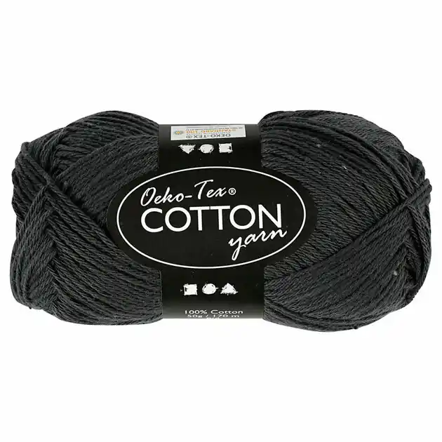 Gecertificeerd Katoengaren, Antraciet, 50gr, 170m