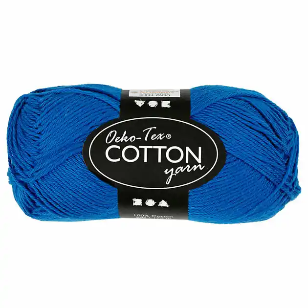 Snelle Levering Katoengaren, Kobaltblauw, 50gr, 170m