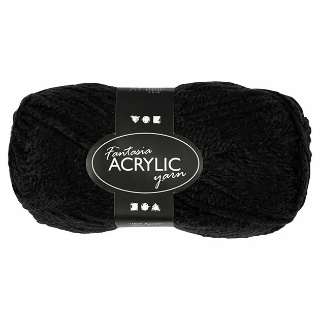 Acrylgaren, Zwart, 50gr, 80m Voordeelprijs