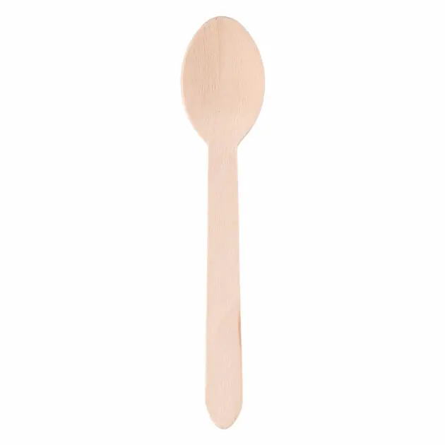 Wegwerp Lepel Hout 16cm, 50st. Beperkt Aanbod