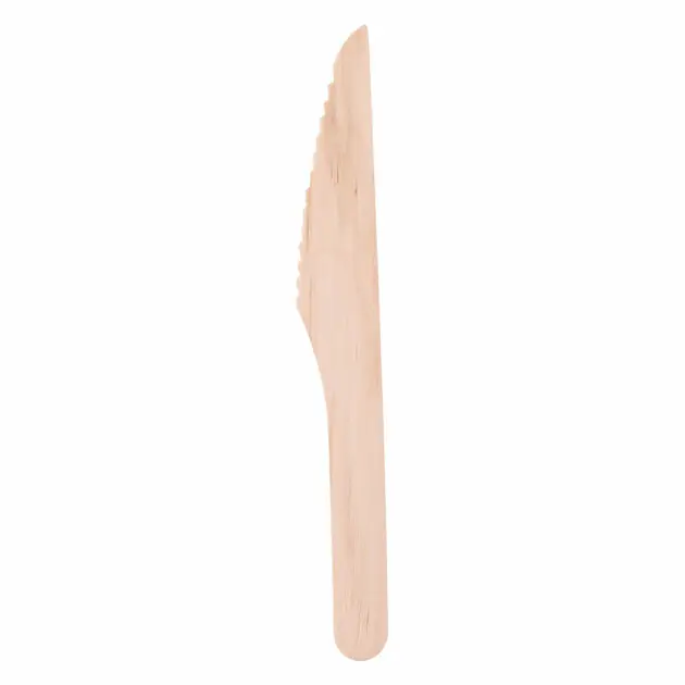 Snelle Levering Wegwerp Mes Hout 16cm, 50st.