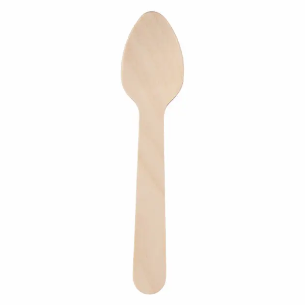 Wegwerp Theelepel Hout 11cm, 50st. Exclusieve Aanbieding