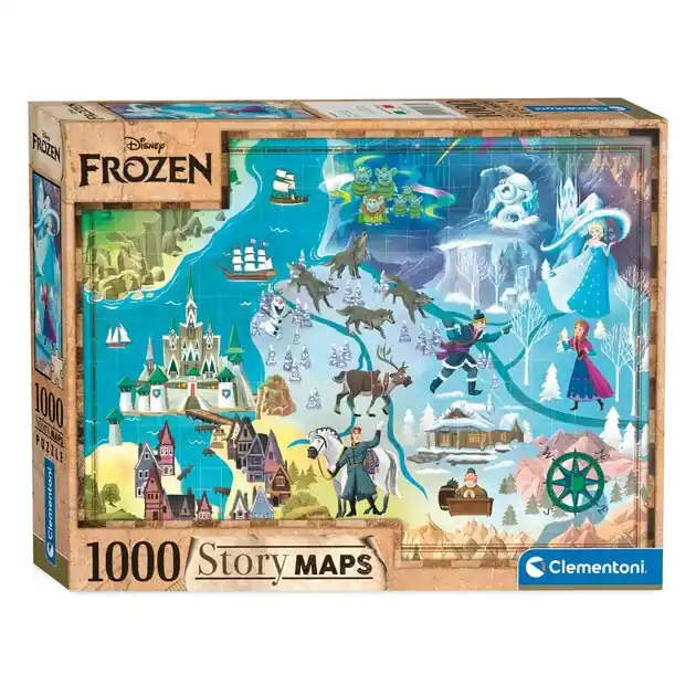 Clementoni Wereldkaart Puzzel Disney Frozen, 1000st. Gecertificeerd