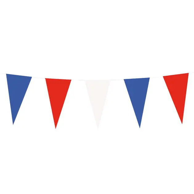 Populair Papieren Vlaggenlijn Rood Wit Blauw, 10mtr.
