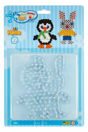Hama Maxi Strijkkralenbordjes Pinguin en Konijn Exclusieve Aanbieding