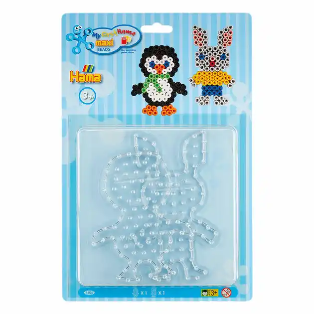 Hama Maxi Strijkkralenbordjes Pinguin en Konijn Exclusieve Aanbieding