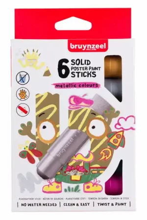 Aanbieding Bruynzeel Plakkaatverf Sticks Metallic, 6st.