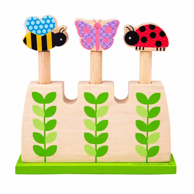 Bigjigs Houten Tuin Pop Up Dieren Op = Op