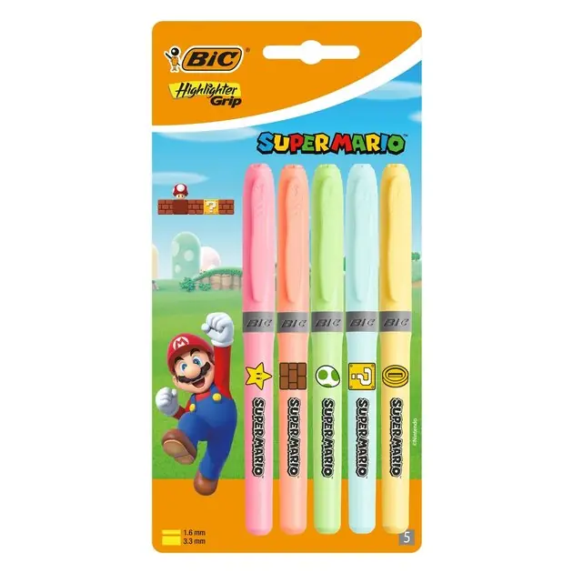 Uitverkoop BIC Super Mario Markeerstiften, 5st.