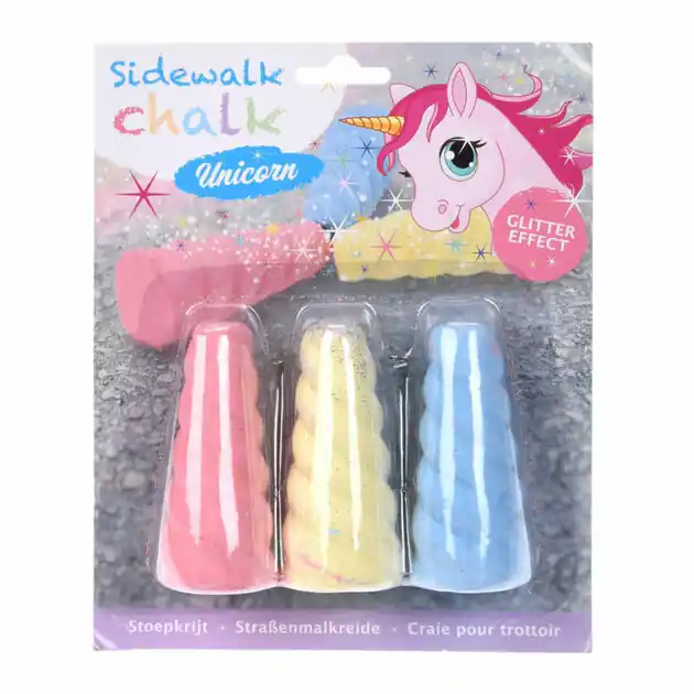 Stoepkrijt Glitter Eenhoorn, 3st. Shop Nu