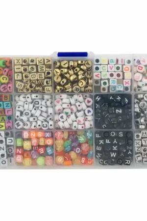 Uitverkoop Letter Kralen in Opbergbox, 15 Designs