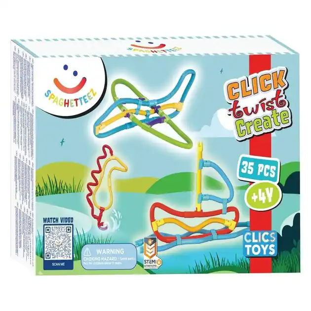 Fabrieksprijs Spaghetteez 3D Art Flexibele Bouwstaafjes, 35dlg.