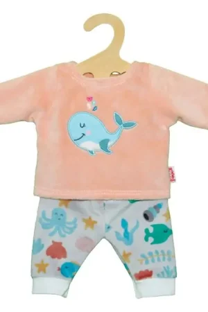 Weekendaanbieding Poppen Fluffy Pyjama Roze Walvis, 28-35 cm
