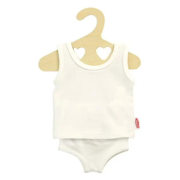 Merkproduct Poppenonderbroek en -hemd Wit, 35-45 cm