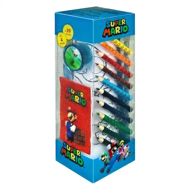 Super Mario Stationery Set Tower, 35dlg. Seizoensaanbieding