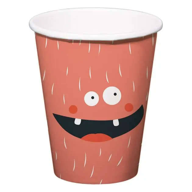 Papieren Bekers Monster Bash 250ml, 6st. Betrouwbaar