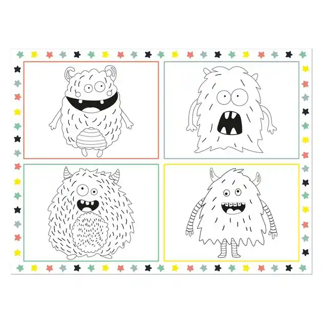 Kleurplaat Placemat Monster Bash, 6st. Direct Beschikbaar