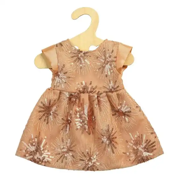 Poppen Glitterjurk Rose Gold, 35-45 cm Flitsaanbieding