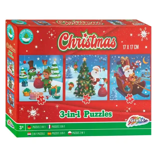 Kerst 3-in-1 Puzzel Snelle Levering