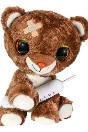 Beste Prijs Lumo Stars Knuffel Get Well - Bruine Beer met Spuit, 15cm