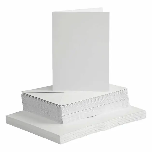 Nieuw Kaarten en Enveloppen Wit, 50st.