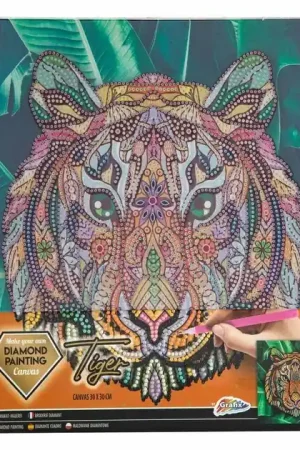 Betrouwbaar Canvas Diamond Painting Tijger, 30x30cm