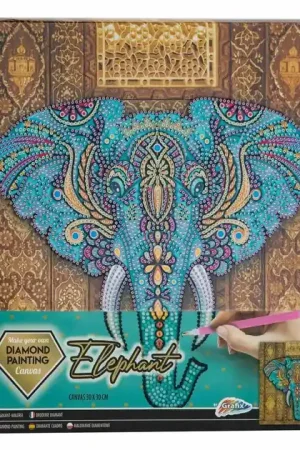 Canvas Diamond Painting Olifant, 30x30cm Snelle Levering