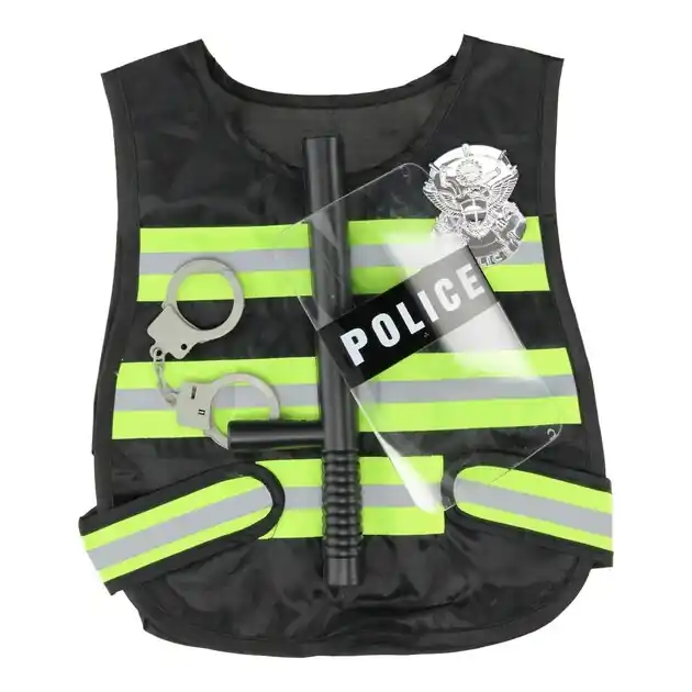 Politieset met Knuppel & Handboeien, 4dlg. Actieprijs