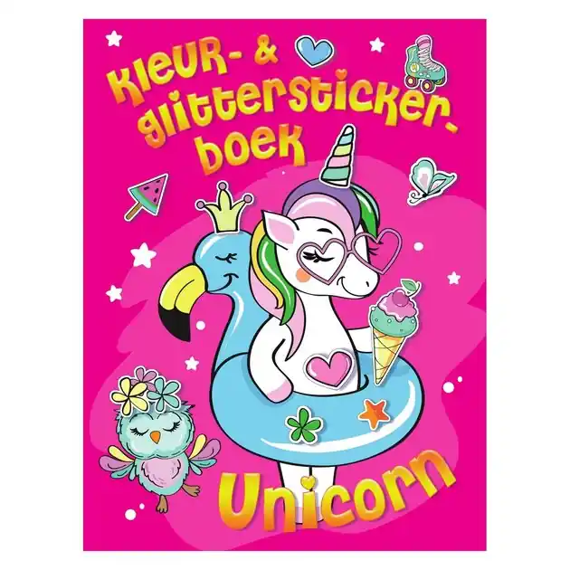 Speciale Aanbieding Kleur- & Glitter Stickerboek Unicorn